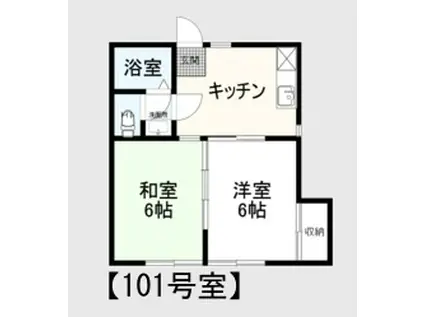 ソラボテラス(2DK/1階)の間取り写真