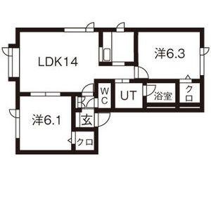フォーレスト45II(2LDK/1階)の間取り写真