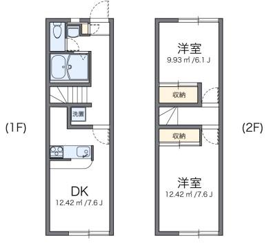 レオパレスローズガーデン(2LDK/1階)の間取り写真