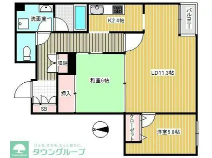 高雅ホームズ学芸大(2LDK/3階)の間取り写真