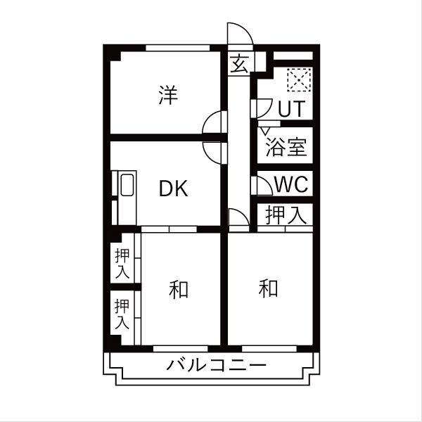 プラチナコート青山(3DK/4階)の間取り写真