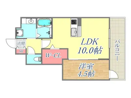 シャン ドリエ(1LDK/1階)の間取り写真