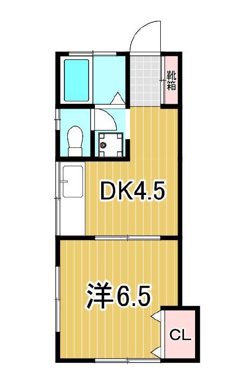 プランドールエタニティー(1DK/2階)の間取り写真