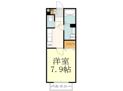 プライムコートI(1K/2階)の間取り写真