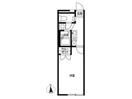 アムール子合際(1K/1階)の間取り写真