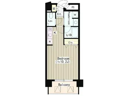 SUN恵比寿(ワンルーム/2階)の間取り写真