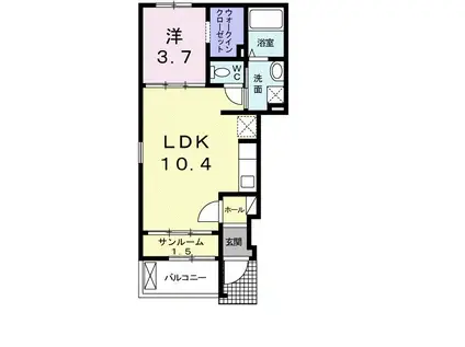 ラ・メゾン(1LDK/1階)の間取り写真