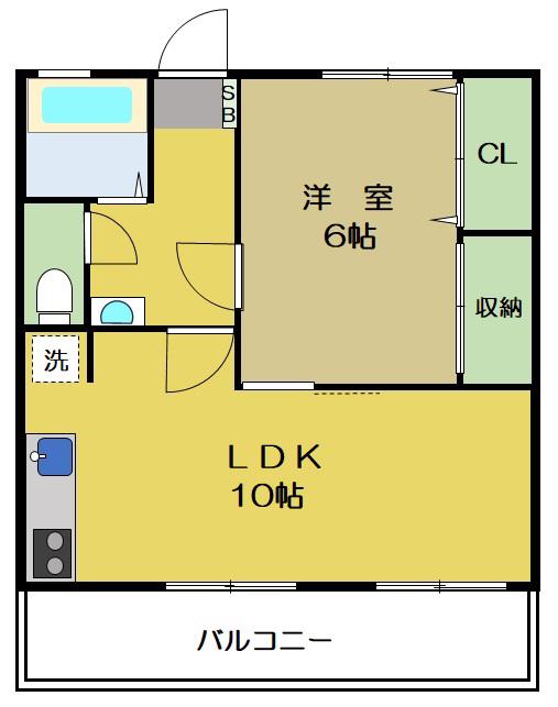 EUFORIA(1LDK/1階)の間取り写真