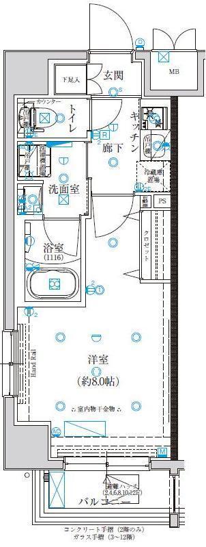 クレイシア板橋蓮沼(1K/2階)の間取り写真