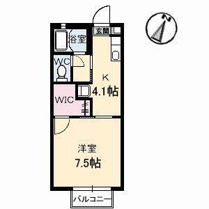 ダイナスティ21 1号館(1K/1階)の間取り写真