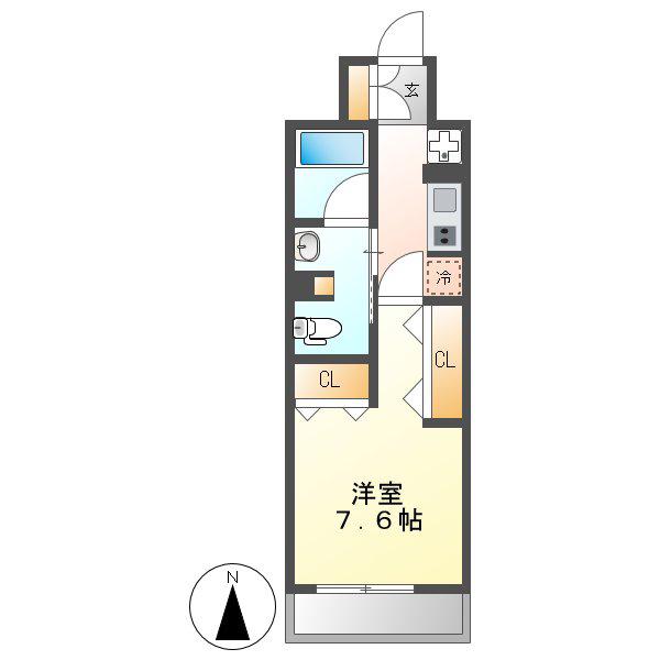 フレールコート東別院(1K/1階)の間取り写真