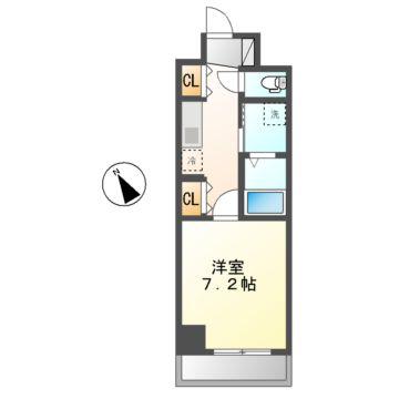 ジオステージ本山(1K/8階)の間取り写真