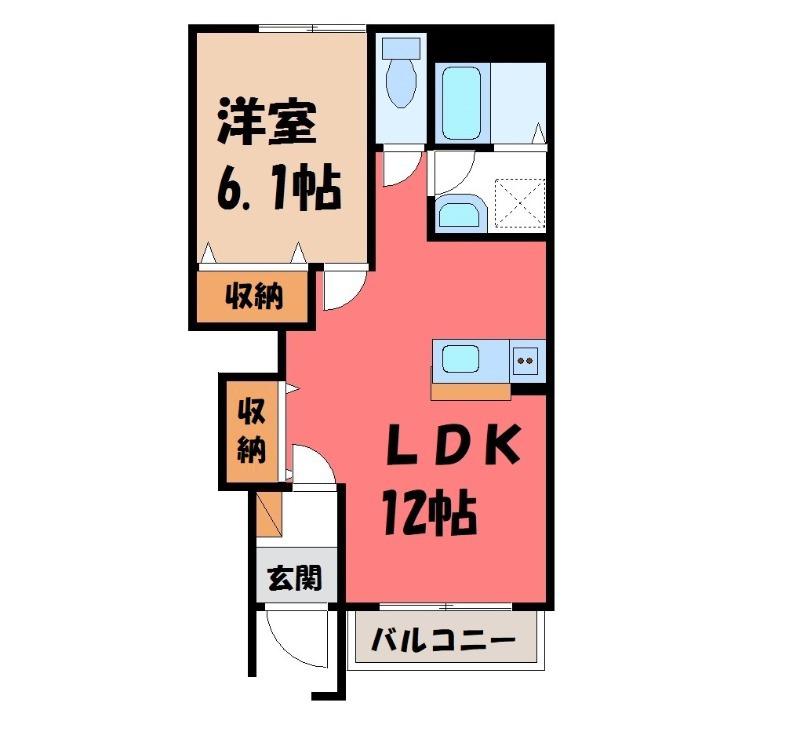 アンジュ(1LDK/1階)の間取り写真