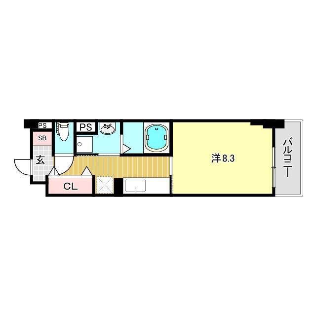 ミルト熊野(1K/1階)の間取り写真
