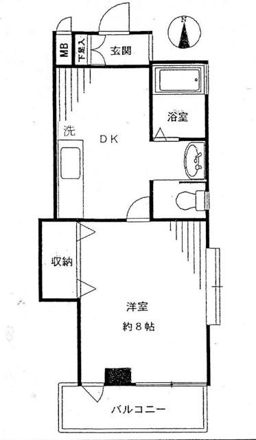 ストーク扇橋(1K/5階)の間取り写真