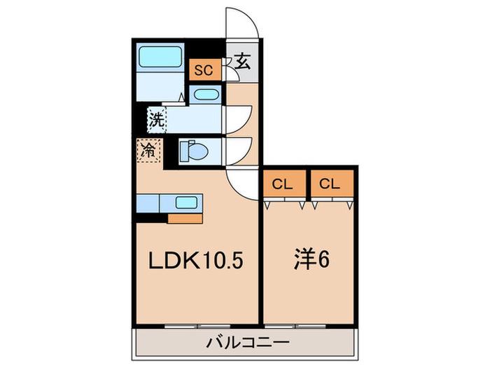 ロイトンIII(1LDK/3階)の間取り写真
