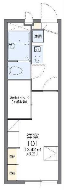 レオパレスガラクシアース(1K/2階)の間取り写真