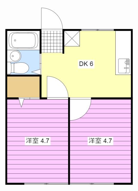SAIKI7 A(2DK/2階)の間取り写真