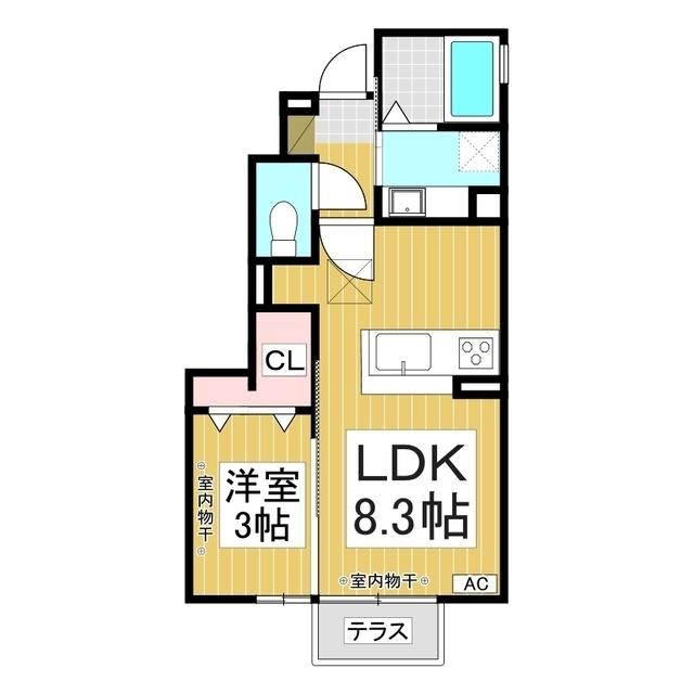 ピースヒルズ(1LDK/1階)の間取り写真
