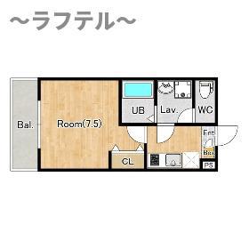 ジーメゾン入間東藤沢ルーチェ(1K/1階)の間取り写真