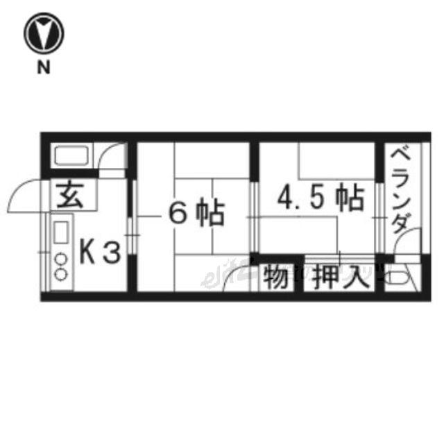 グリーンハイツ(2K/1階)の間取り写真