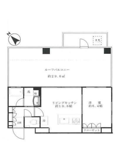 オープンレジデンシア南青山(1LK/6階)の間取り写真
