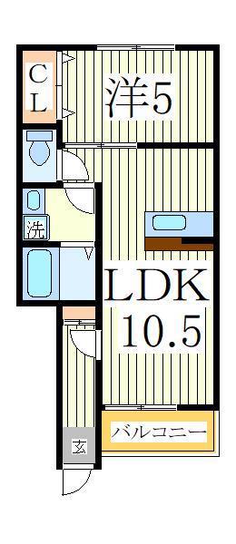 ディアコート(1LDK/1階)の間取り写真