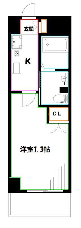 DAFFITTO三鷹(1K/6階)の間取り写真