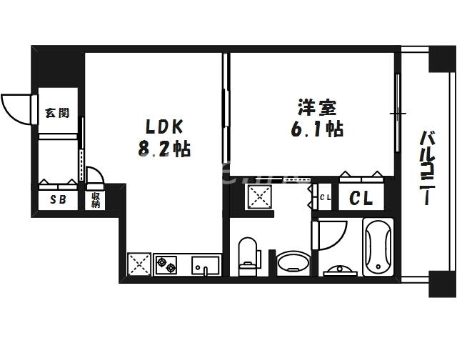 リーガル梅田イースト(1LDK/11階)の間取り写真