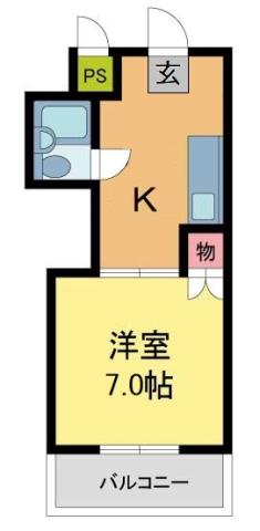 ROYALE離宮西宮(1K/2階)の間取り写真