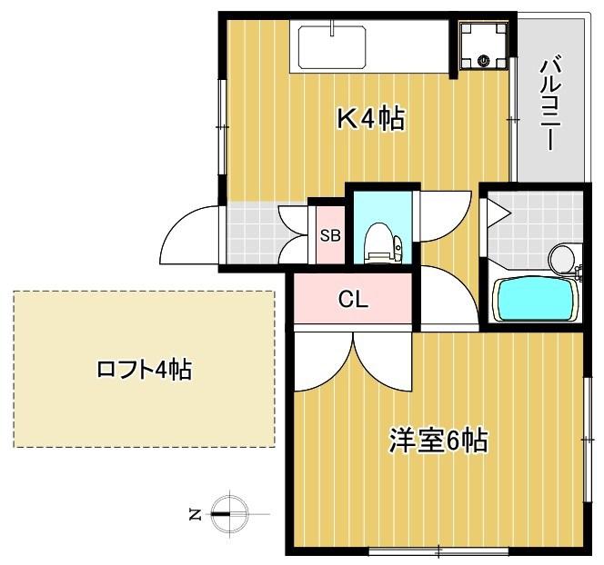 アドバンス鷺宮(1K/1階)の間取り写真