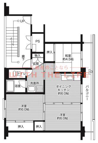 ビレッジハウス下広川(3DK/4階)の間取り写真