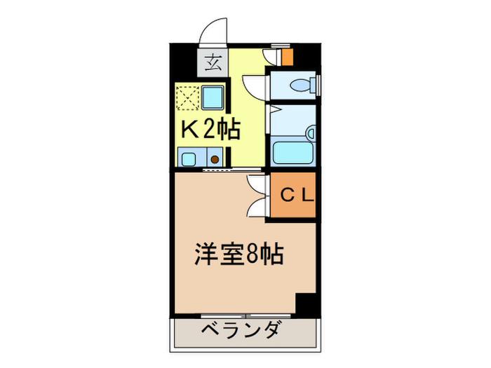 ドミール神谷(1K/3階)の間取り写真