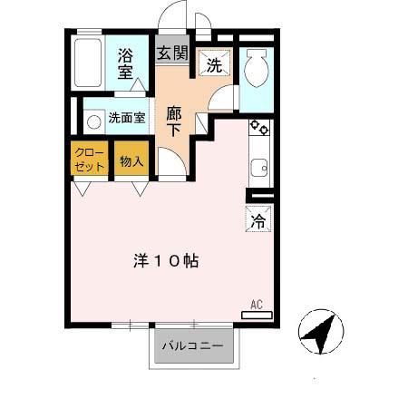 セジュール築地(ワンルーム/1階)の間取り写真
