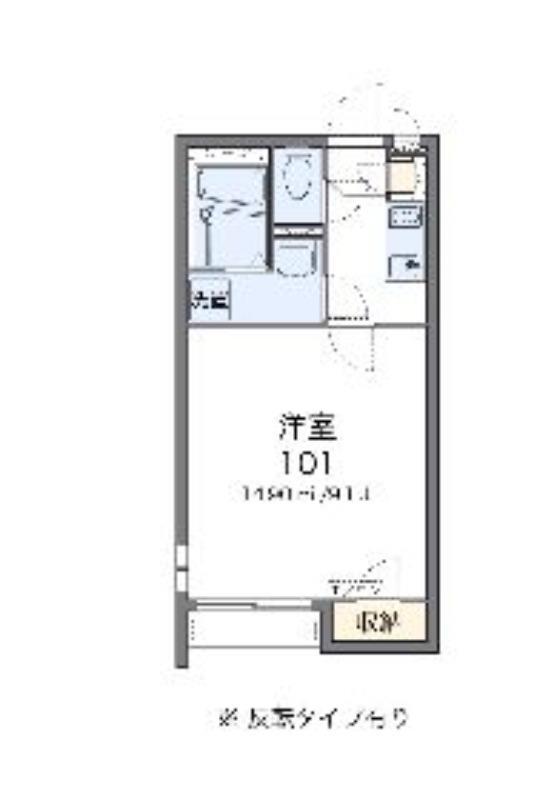 クレイノリブェールポムール(1K/2階)の間取り写真
