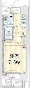 エグゼ難波ウエストリバー(1K/14階)の間取り写真