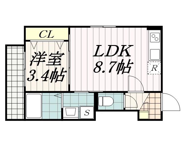 ECLAT蘇我(1LDK/3階)の間取り写真