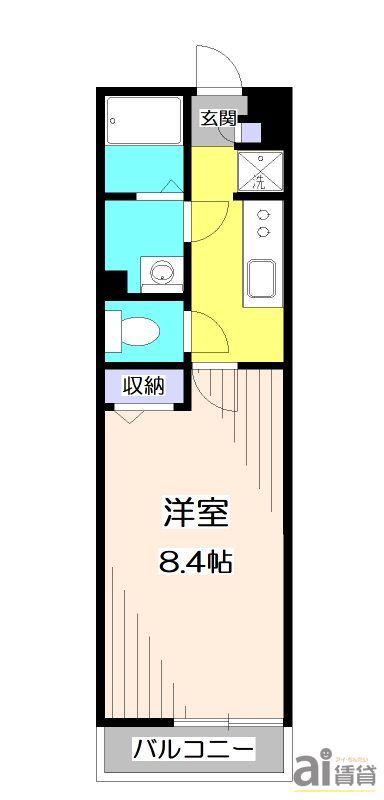 リブリ・川越新宿町(1K/1階)の間取り写真