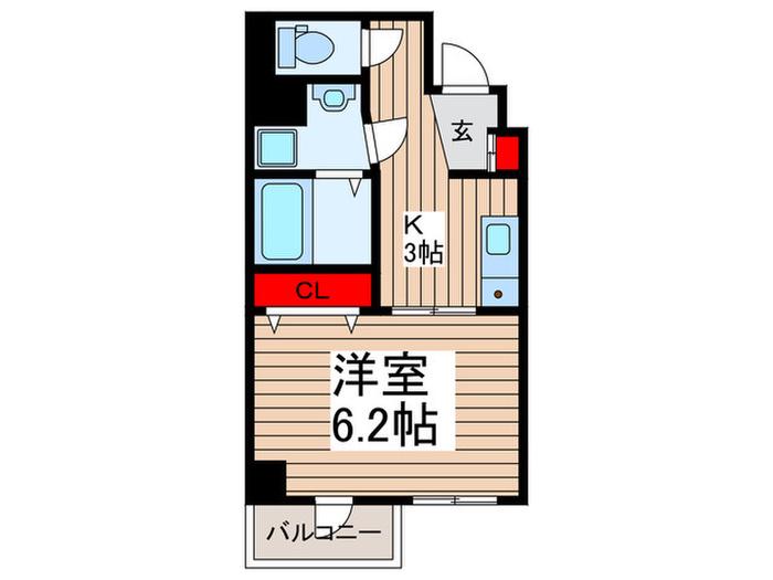 プログレス(1K/3階)の間取り写真