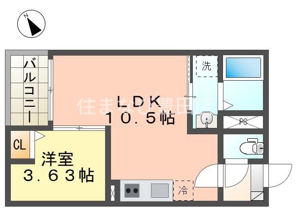 JACK TAKEI(1LDK/2階)の間取り写真