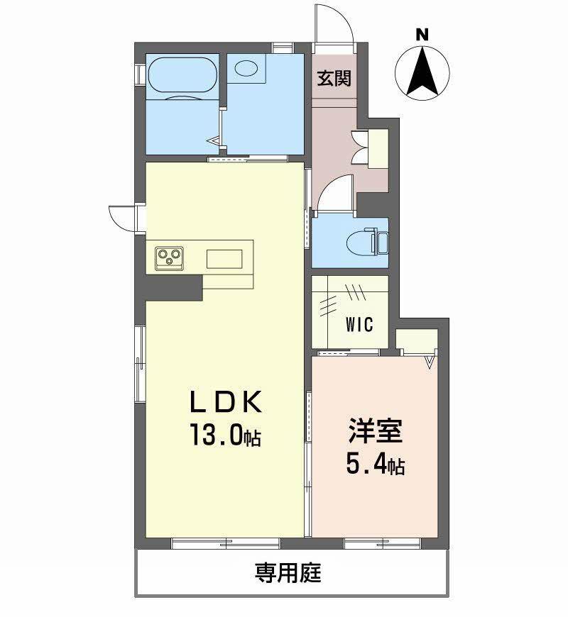 フォンテーヌさくら(1LDK/1階)の間取り写真