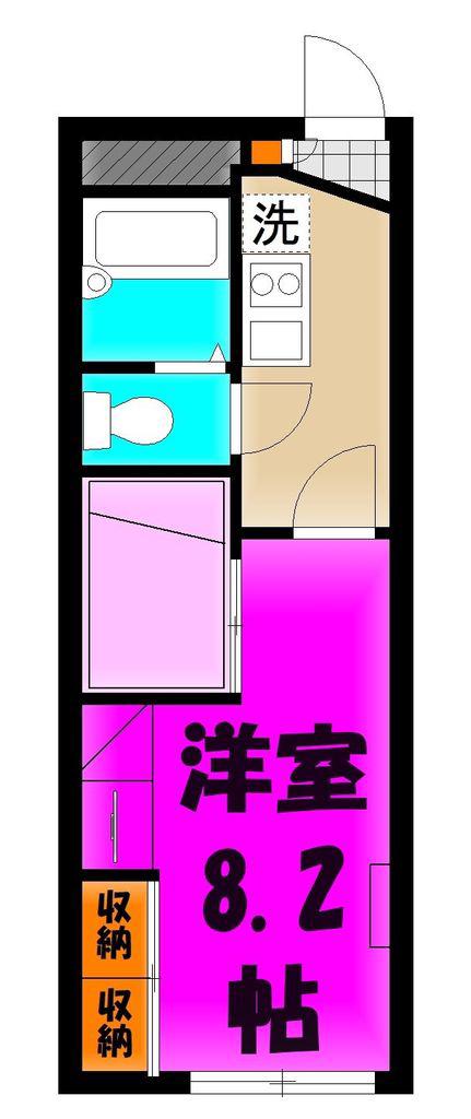 サンプラザ2(1K/1階)の間取り写真