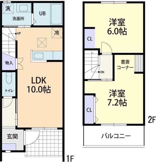 VILLA CRESCENT (2LDK/1階)の間取り写真