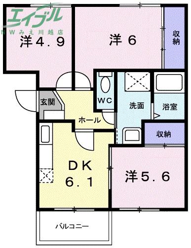 スターブルWAKO(3DK/3階)の間取り写真