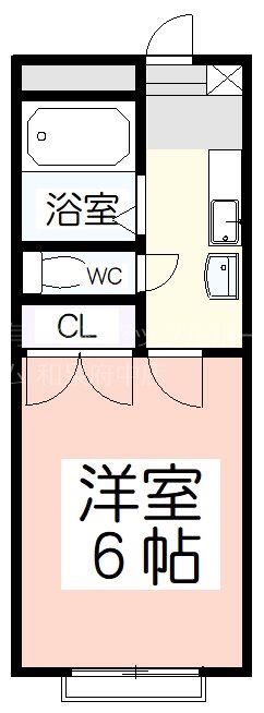 CREST-Ⅵ(1K/2階)の間取り写真