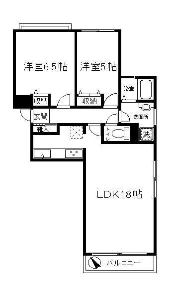 ラフィーヌ・ショコラ(2LDK/3階)の間取り写真
