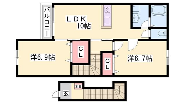 ALWAYS凛(2LDK/2階)の間取り写真