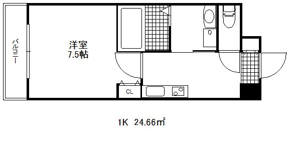 プライムライフ三宮磯上公園(1K/8階)の間取り写真