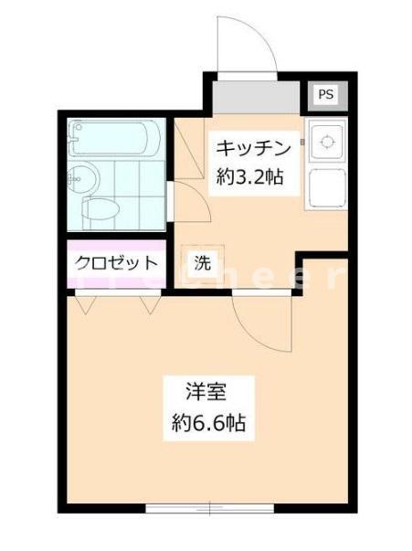VILLAサンプラス(1K/1階)の間取り写真