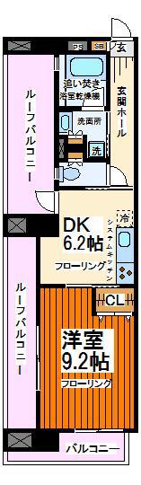 ウィステリア仙川III(1DK/3階)の間取り写真